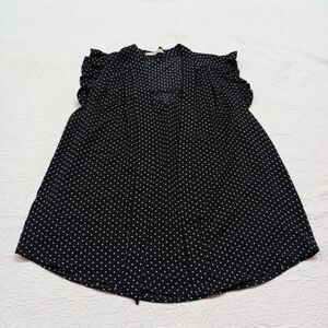 Active USA Women's Black and White Sleeveless Racerback Blouse Size M